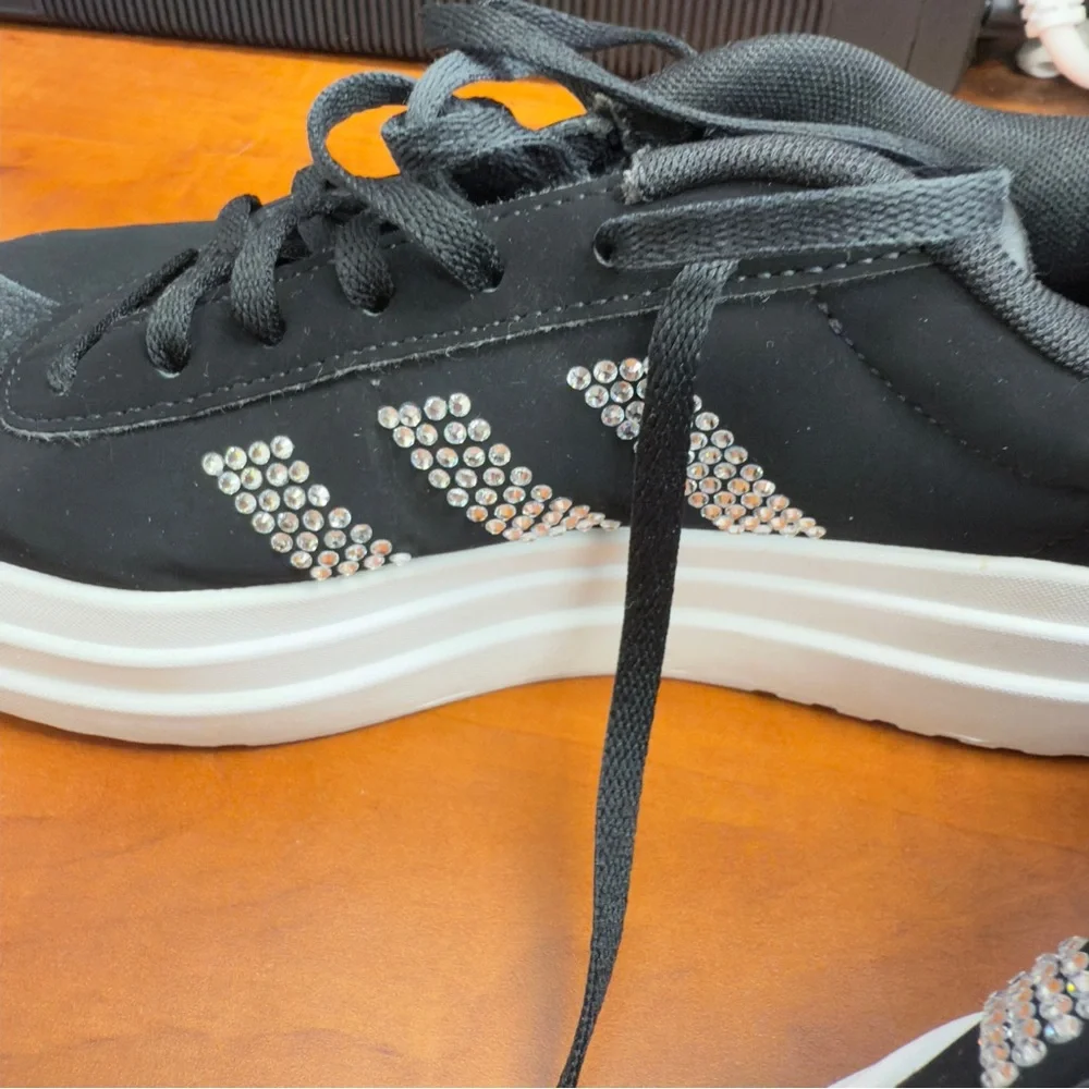 Adidas Black Sneakers‎ with Sparkling Accents size 8